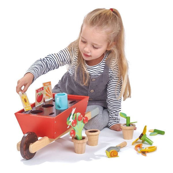 Tender Leaf Toys | Garden Wheelbarrow Set - Alex and Moo