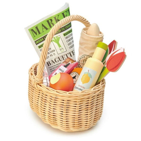 Tender Leaf Toys | Wicker Shopping Basket Set - Alex and Moo