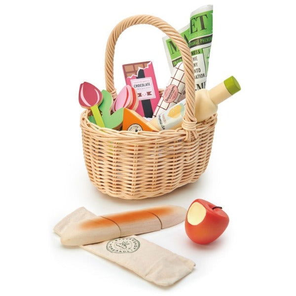 Tender Leaf Toys | Wicker Shopping Basket Set - Alex and Moo