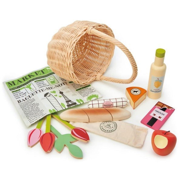 Tender Leaf Toys | Wicker Shopping Basket Set - Alex and Moo