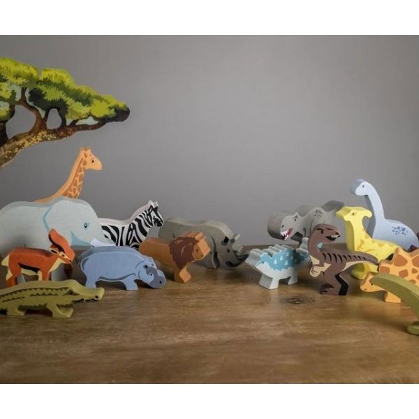 Tender Leaf Toys | Wooden Animals Set - Dinosaurs (8PCS) - Alex and Moo