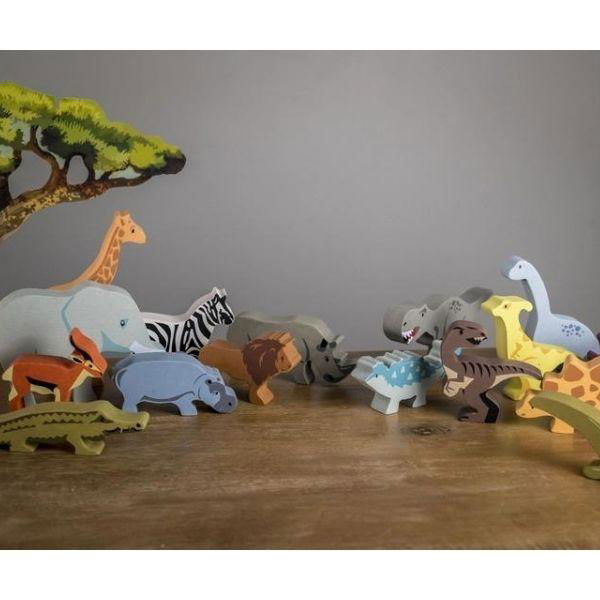 Tender Leaf Toys | Wooden Animals Set - Safari (8PCS) - Alex and Moo