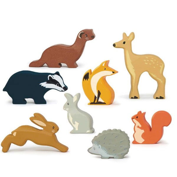 Tender Leaf Toys | Wooden Animals Set - Woodland (8PCS) - Alex and Moo