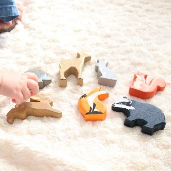 Tender Leaf Toys | Wooden Animals Set - Woodland (8PCS) - Alex and Moo