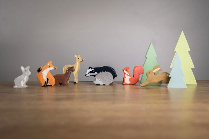 Tender Leaf Toys | Wooden Animals Set - Woodland (8PCS) - Alex and Moo