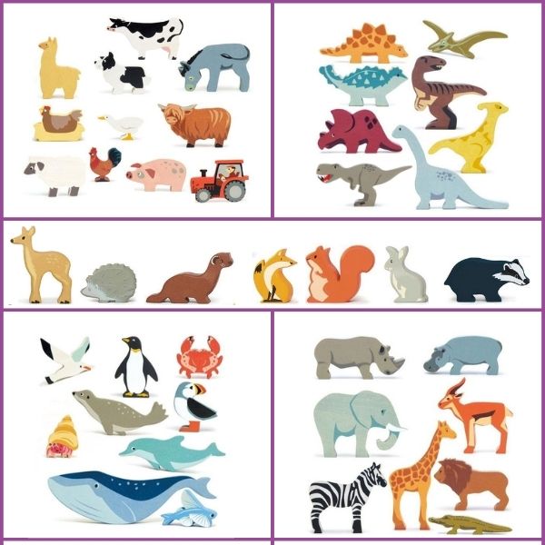 Tender Leaf Toys | Wooden Animals Complete Set (42 PCS)