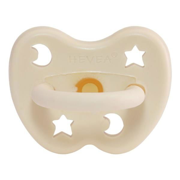 Hevea round pacifier 0-3 months - Milky White