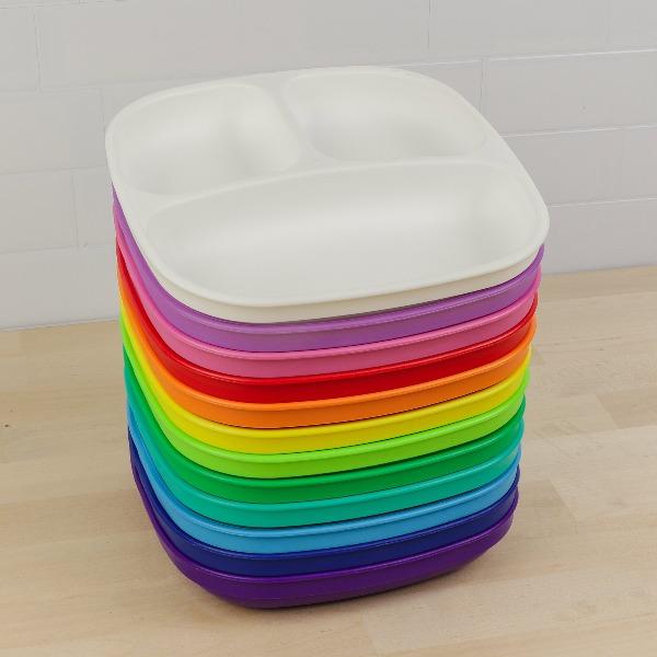 Re-Play | Divided Plate 19cm - Rainbow Set (12 Pack)