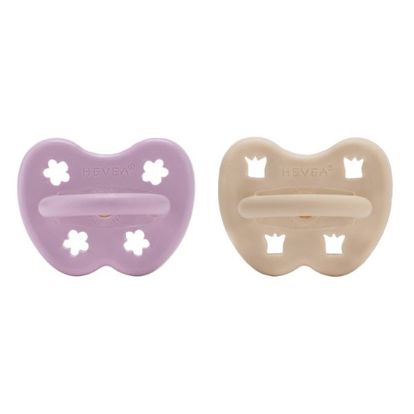 Hevea | 2-pack Pacifier (3-36 months) - Light Orchid & Sandy Nude