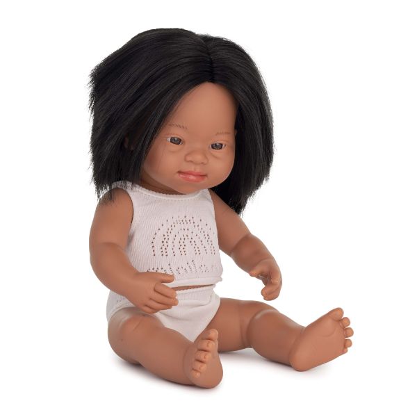 Miniland | 38cm Anatomically Correct Latin American Doll with Down Syndrome - Boxed