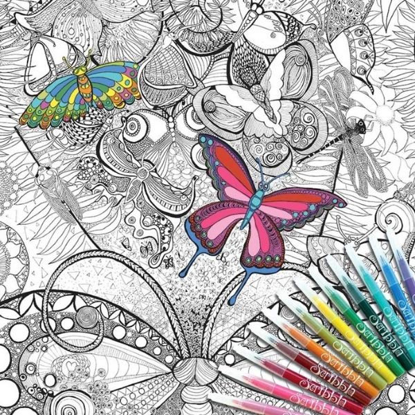 Colour Away | Colouring-in Poster & 12 Marker Set
