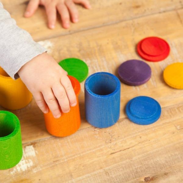 Grapat | 6 Coloured Cups With Cover - Alex and Moo