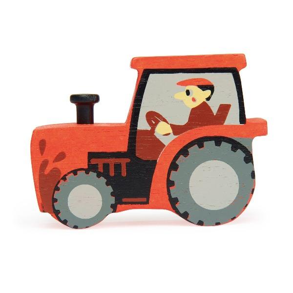 Tender Leaf Toys | Wooden Animals - Tractor - Alex and Moo